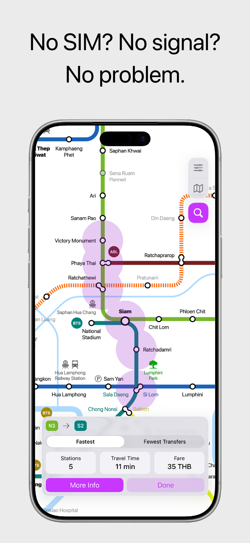 100% offline routing without SIM or Wi-Fi
