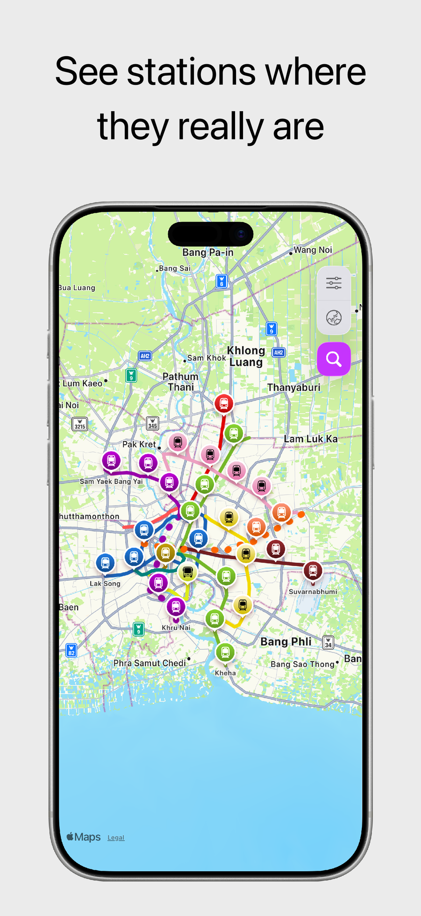 Geographical station map overlay